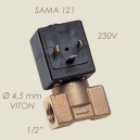 ELECTROVANNE 220V 1/2" SAMA femelle/femelle 121 diam 4.5mm viton