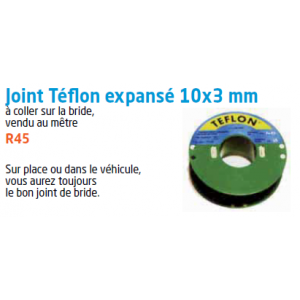 JOINT TEFLON EXPANSE AU METRE larg : 10mm ep : 3