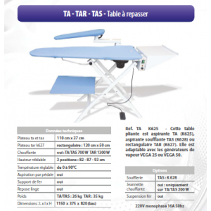 TABLE A REPASSER RECTANGULAIRE 1200 X 500