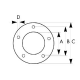 JOINT DE BRIDE diam : 150 5 trous CASOLI b : 120 d : 10